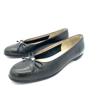 Salvatore Ferragamo Dark Green Black Flats